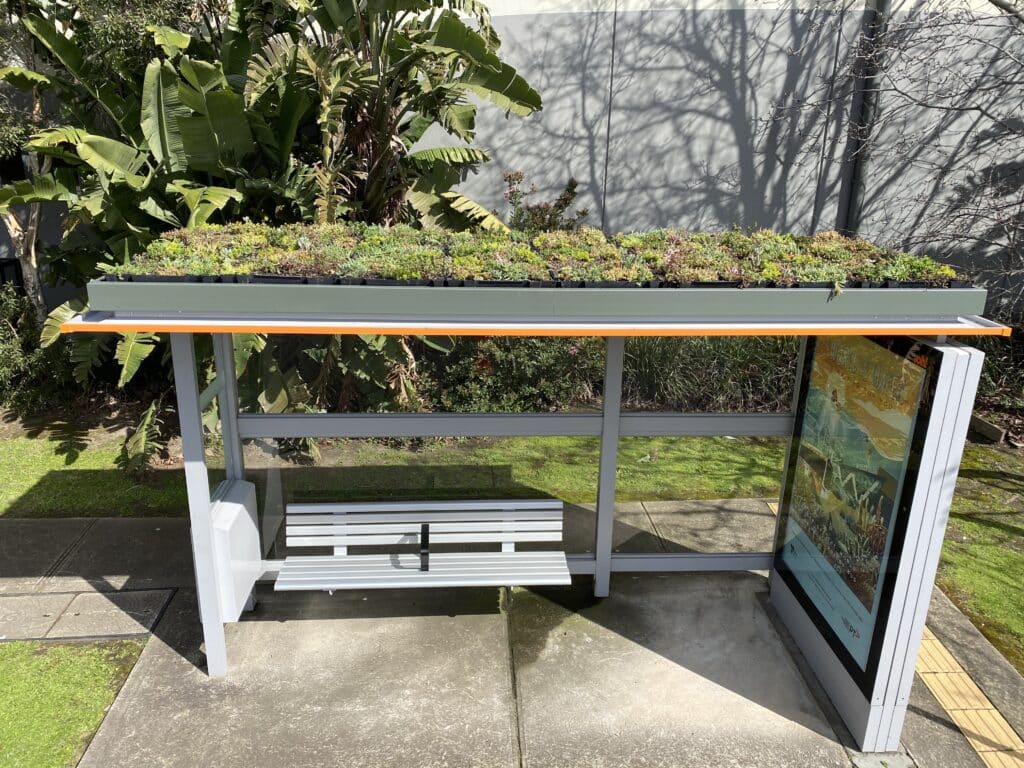 Green bus stop